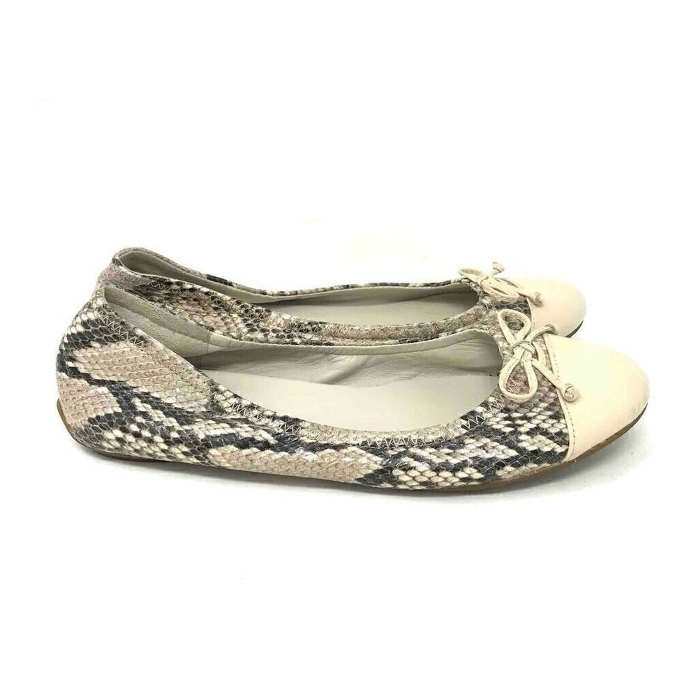 Cole Haan Ballet Flats Shoes Beige Snake 6